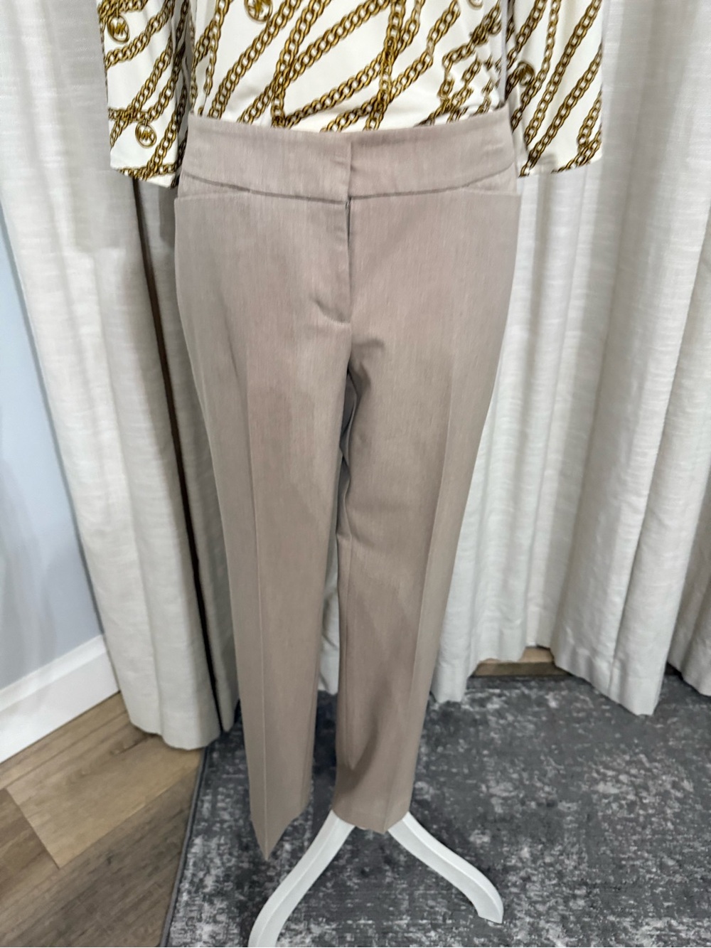Ann Taylor Factory Taupe Straight-Leg Dress Trousers